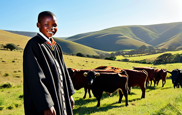 넬슨 만델라 정치적 리더십 - Mandela's Childhood**

"A young Nelson Mandela, fully clothed in traditional Xhosa attire, herding c...