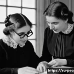 헬렌 켈러 여성 권리 운동 - A detailed portrait of Helen Keller as a young woman in a 19th-century American university setting, ...