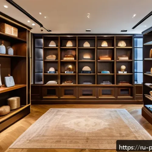 베르나르 아르노 고급 브랜드 - A luxurious boutique interior showcasing an elegant blend of classic and modern design elements, fea...